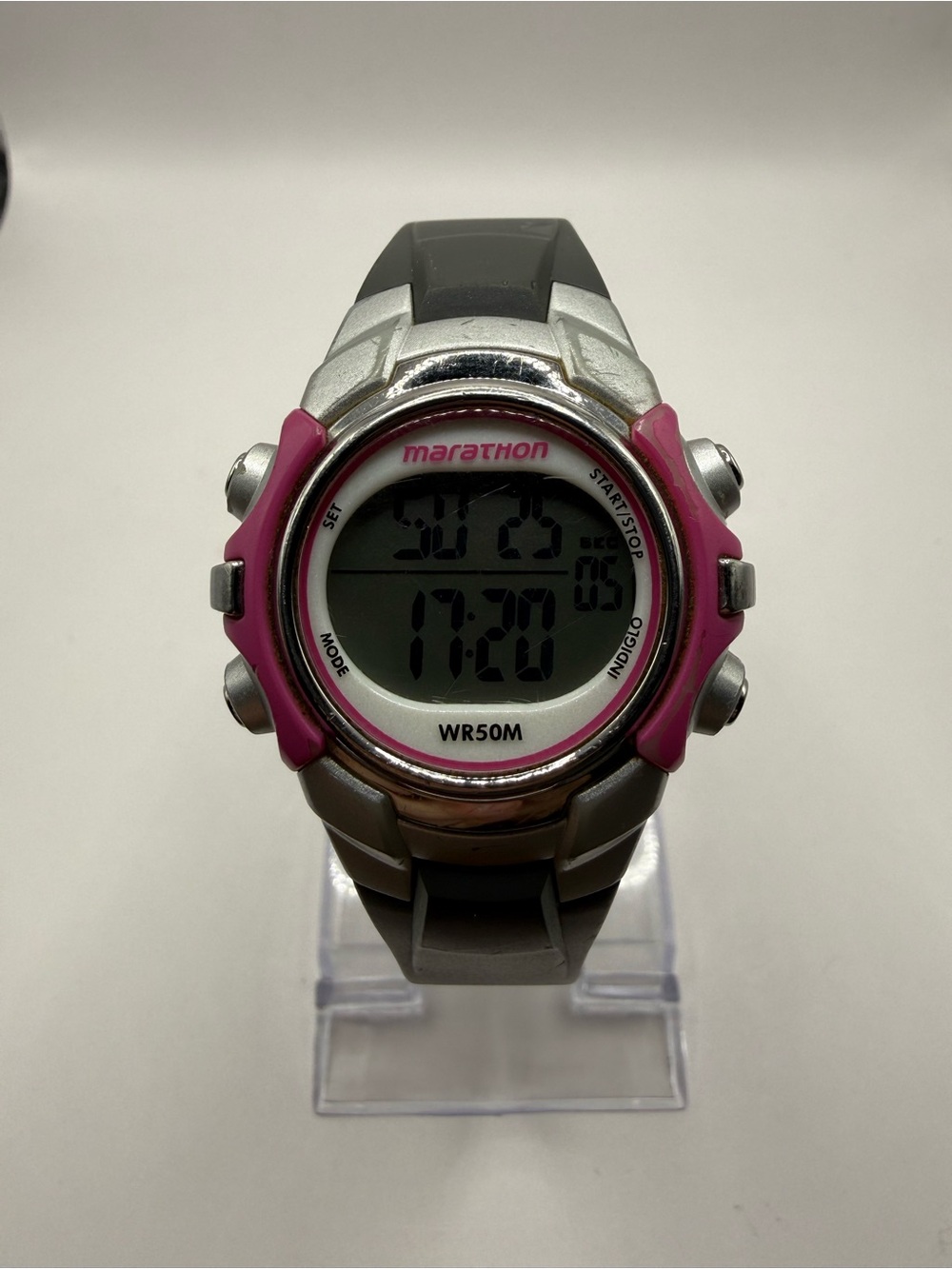 Timex Marathon Women's Sport Black/Pink Resin Digital Watch - (New Battery)